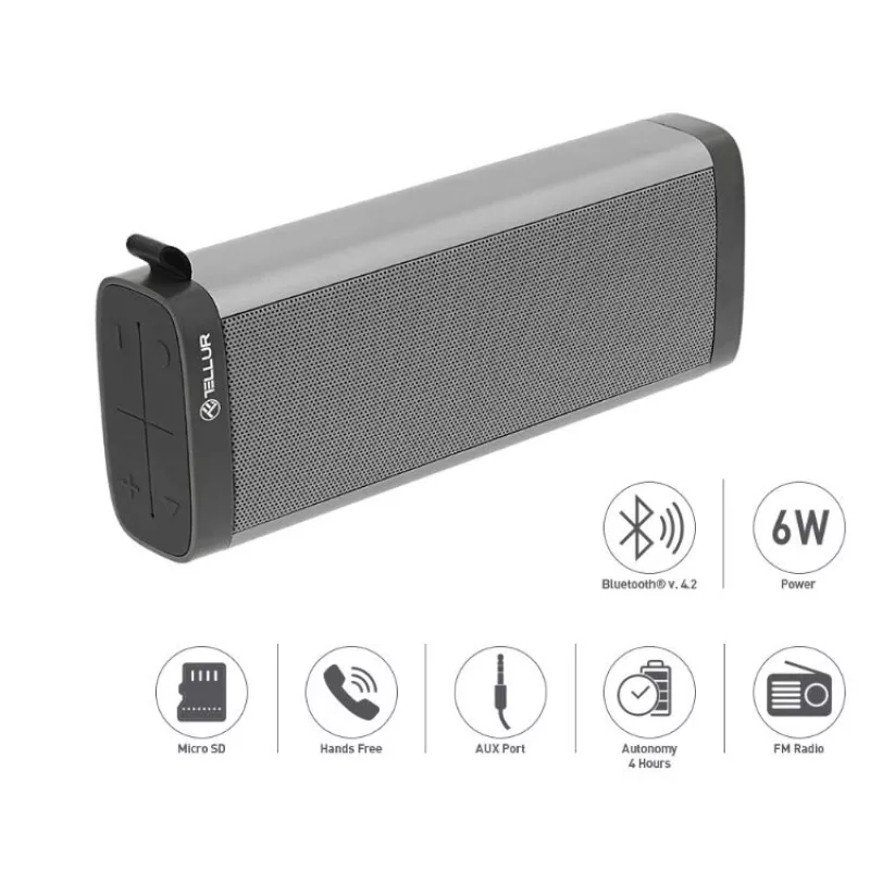 Draagbare luidspreker Tellur Bluetooth-luidspreker Selene Gray