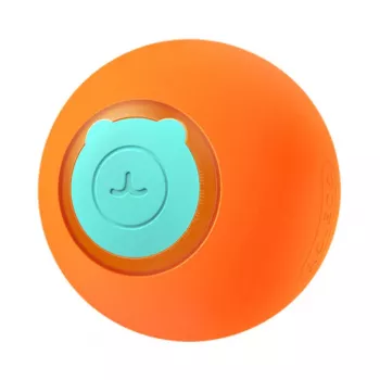 Interactieve katbal Rojeco RWJ-12 — oranje, kleurrijk design, automatisch rollend speelgoed