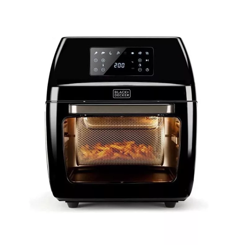 Heteluchtfriteuse Black & Decker BXAFO1200E — 12 L, 1700 W, touchbediening, 40–200°C, draaispit, bakken & frituren