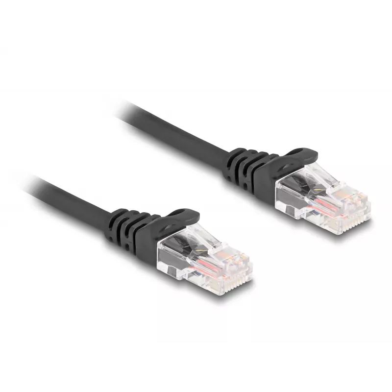 DeLOCK RJ45-spiraalkabel, stekker – stekker, Cat.5e, 2 m, zwart