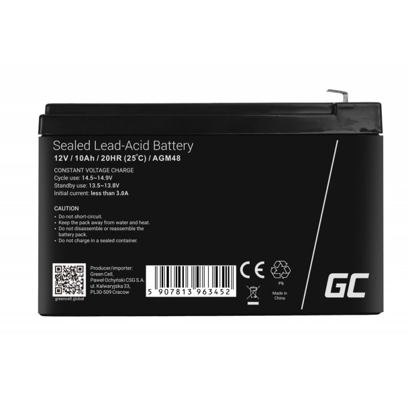 Green Cell AGM48 UPS-accu lood-zuur (VRLA) 12 V 10 Ah