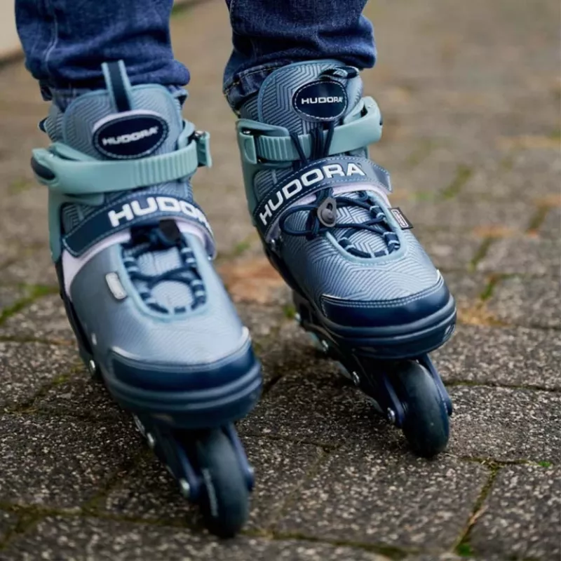 Inline-skates HUDORA Leon 2.0, verstelbare maat 37–40, blauw/grijs