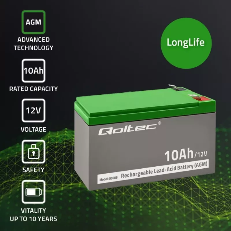 AGM-accu 12V 10Ah onderhoudsvrij voor UPS