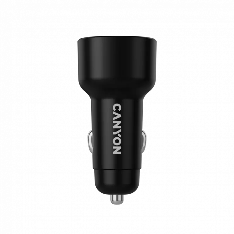 Auto-oplader CANYON OnDrive 60 PD 60W 2xUSB-C — 60W vermogen, 2 USB-C-aansluitingen, zwart