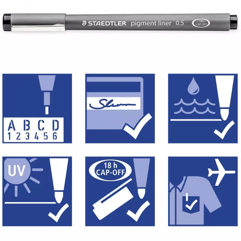 Fineliner Staedtler pigment liner 308 blauw 1 stuk