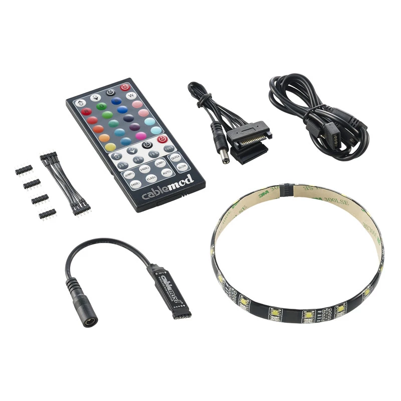 Universele LED-lichtstrip CableMod CM-LED-30-D30RGBW-RK 300 mm voor binnenruimtes