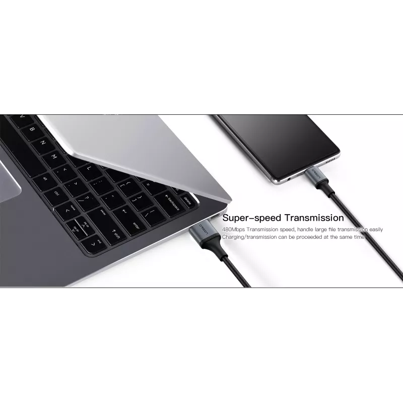 USB Type-C 2-in-1-kabel Orsen S8, 5A, 1,5 m (snelladen/data)