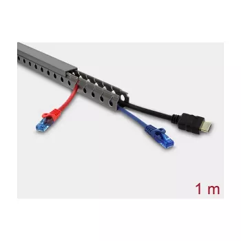Kabelgoot DELOCK 22027, 25×25 mm doorsnede, 1 m lengte, grijs
