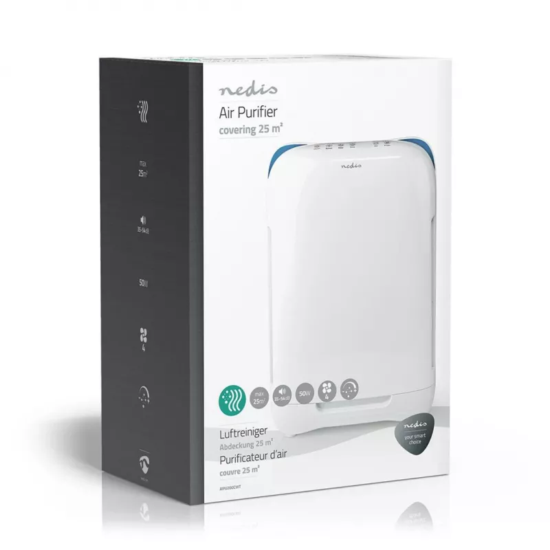 Nedis AIPU200CWT luchtreiniger 25 m² 54 dB 50 W wit