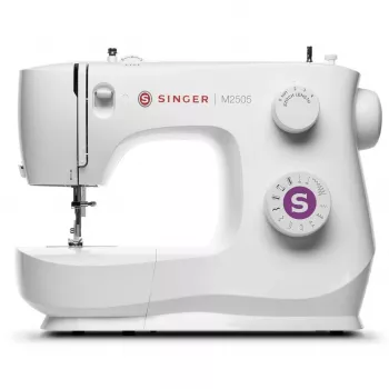 Mechanische SINGER-naaimachine M2505 – 10 steken, automatische knoopsgat, vrije arm, wit
