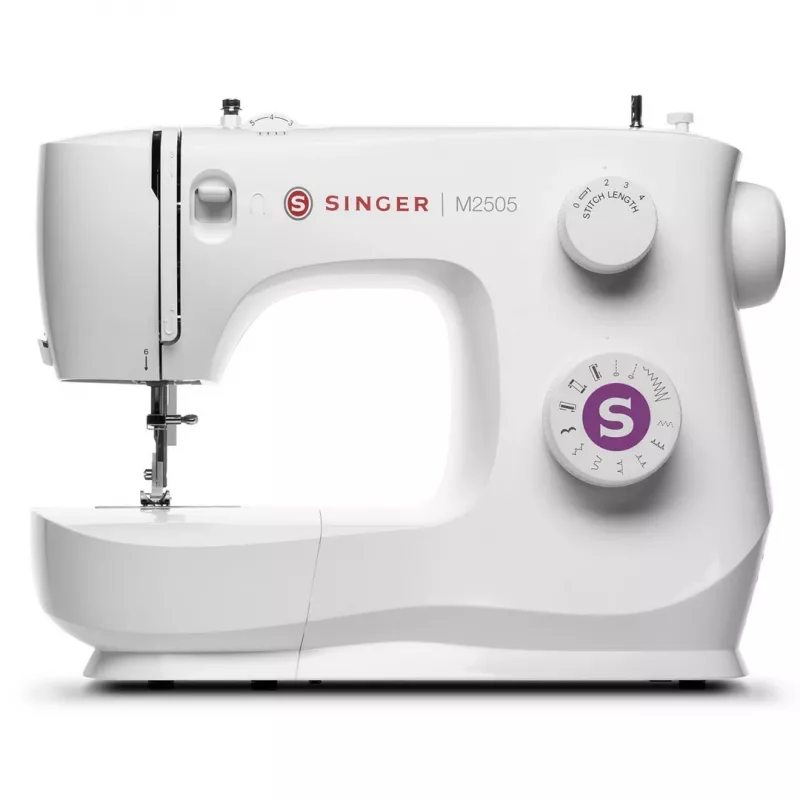 Mechanische SINGER-naaimachine M2505 – 10 steken, automatische knoopsgat, vrije arm, wit