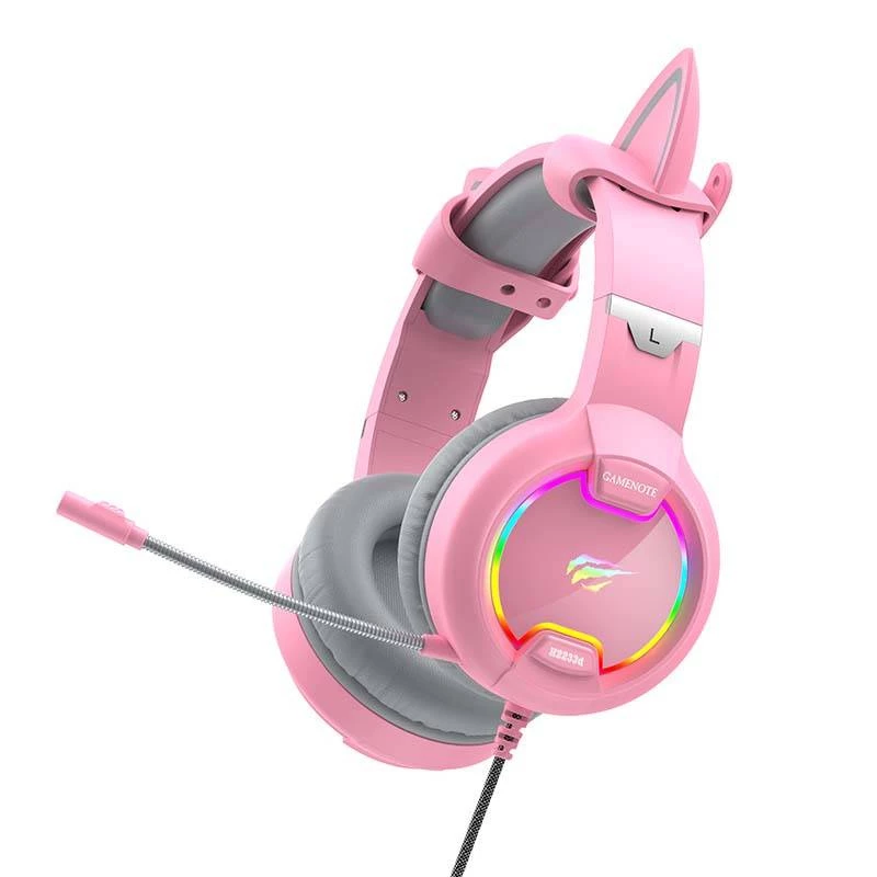 Gaming-headset HAVIT Gamenote H2233D RGB — over-ear, bedraad, roze