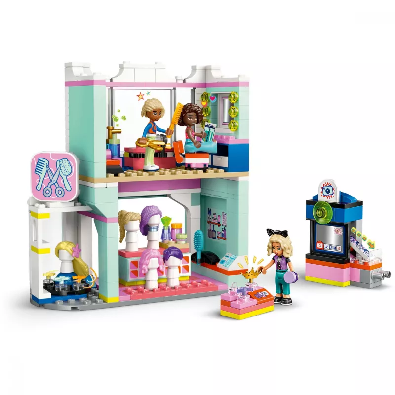 LEGO Friends speelset Kapsalon en decoratiewinkel 42662 – minipoppen, salonscène, accessoires