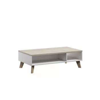 Salontafel cama meble LOTTA 110 — rechthoekig, 1100×600×350 mm, wit frame met Sonoma-eiken tafelblad