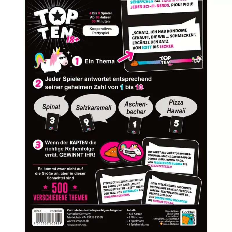 Top Ten 18+, partyspel