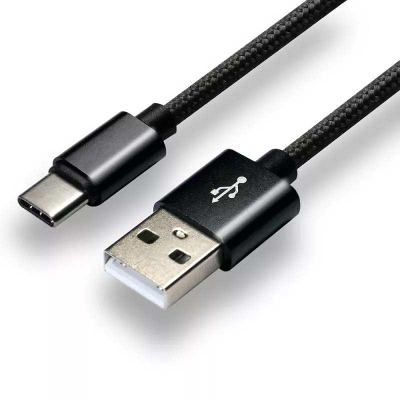 everActive kabel USB-C 1 m - zwart, gevlochten, snelladen, 3 A - CBB-1CB