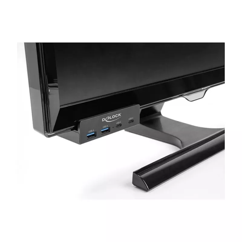 Delock 64262 externe USB 5 Gbps 4-poorts hub, 2x USB Type-A en 2x USB Type-C, met borgschroef