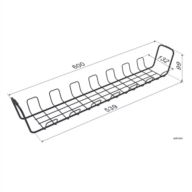 ROTRONIC-SECOMP Roline - kabel - organizer - raster - onder tafel monteerbaar - zwart (verpakking van 2)