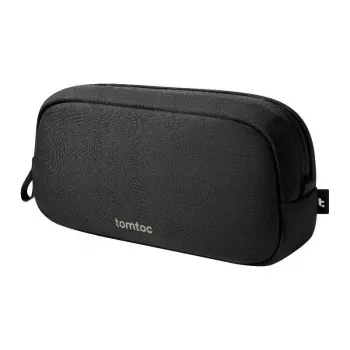 Accessoire-tas Tomtoc Light-T12 van Tomtoc (zwart) — compacte organizer voor kabels en kleine techniek