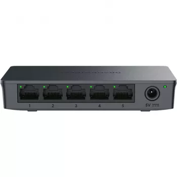 Grandstream GWN7700 Layer 2 unmanaged switch 5x Gigabit-poorten 10Gbps switchingcapaciteit 802.1p QoS zwart desktop/wandmontage 5VDC