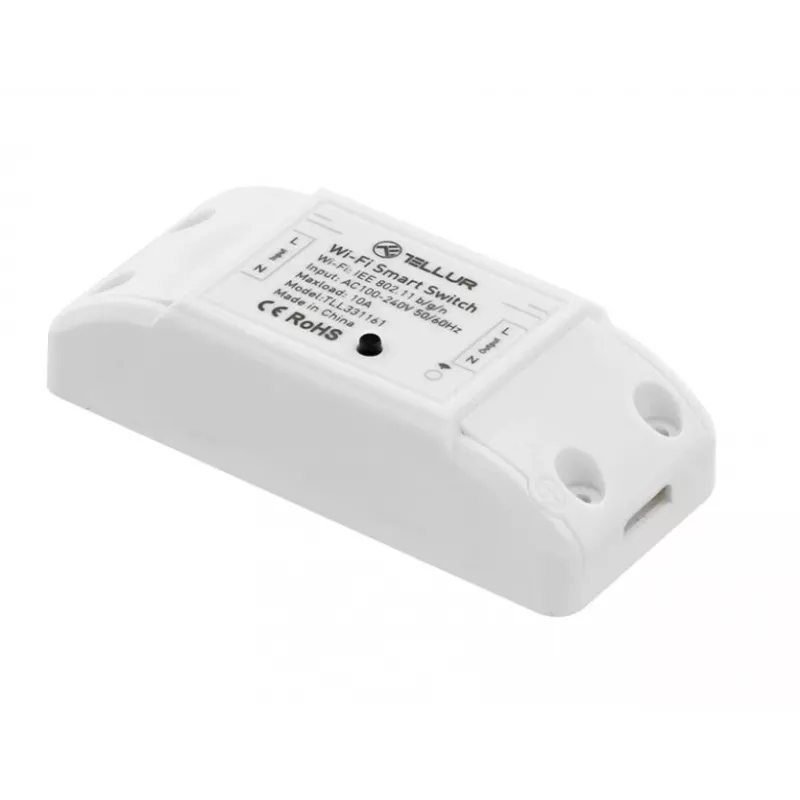 Inline WiFi Switch Tellur TLL331161 2200W — slimme inline-relais voor lampen en apparaten