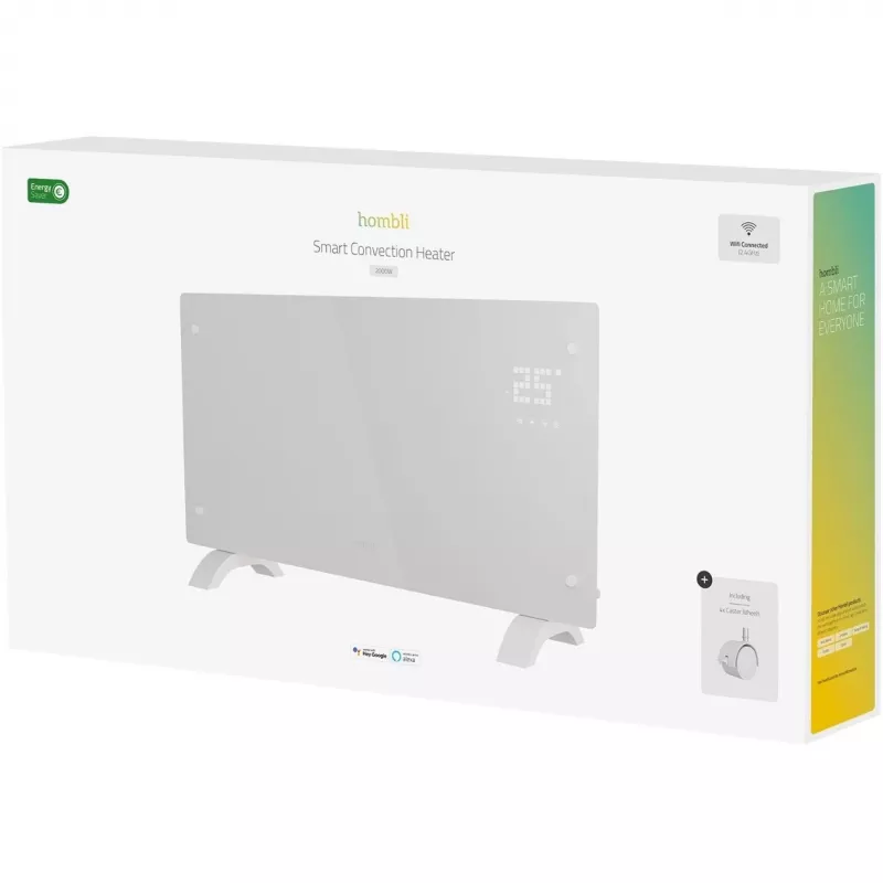 Convector-elektrische verwarming Hombli HBCH-0309, 2000 W, koolstofvezelverwarming, voor binnen vloer/wand, wit