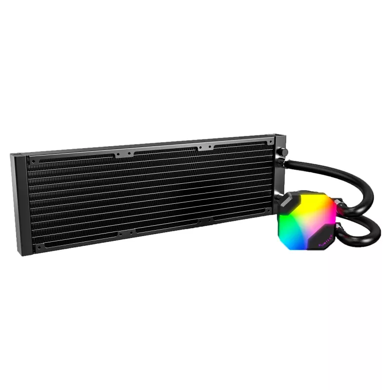 AIO-waterkoeling Montech Hyper Flow ARGB 360 mm zwart – 360-mm-radiator, ARGB, gesloten CPU-koeler