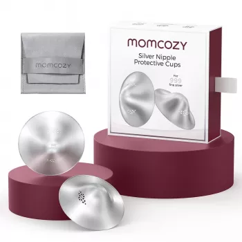 Momcozy 999 zilveren tepelhoedje 55MM 2 stuks L