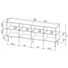 HOLE dressoir 190x40,5x74,5 cm matzwart