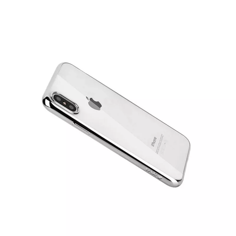 Zacht hoesje Devia voor iPhone XS Max – TPU, zilver, slank beschermhoesje