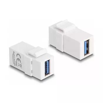 DeLOCK Keystone-module USB 3.0 A bus naar USB 3.0 A bus wit 1:1