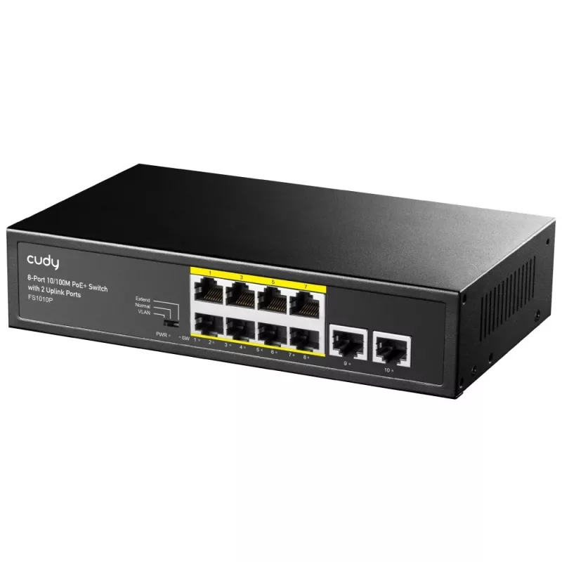 Cudy FS1010P netwerkswitch Fast Ethernet (10/100) Power over Ethernet (PoE) zwart