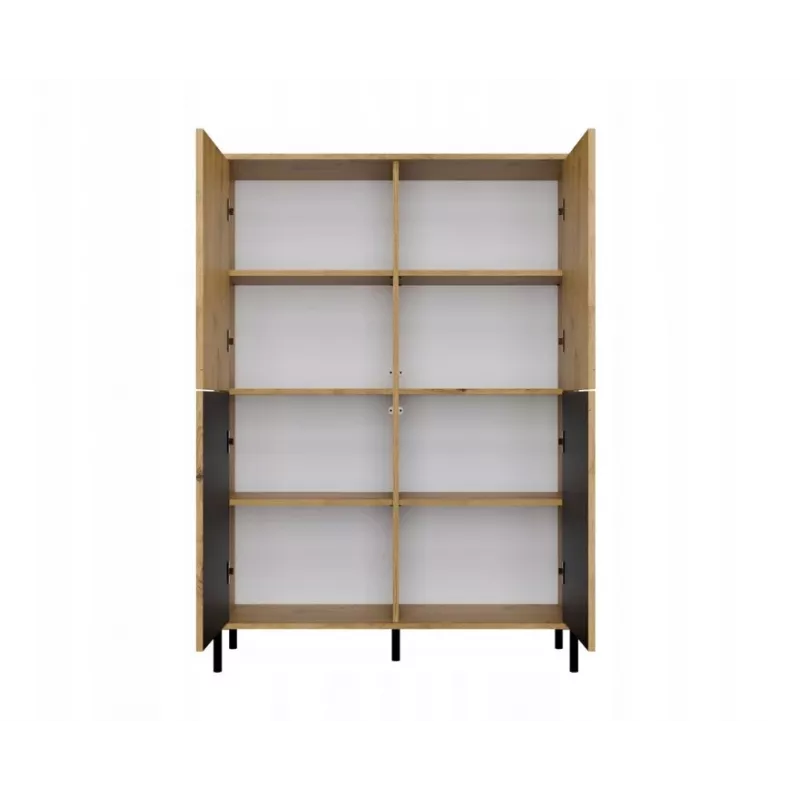KAMARO 4DK smalle/GŁ eiken ARTISAN DISPLAY CABINET