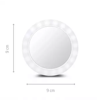 Vrijstaande cosmeticaspiegel Medisana 23603 — rond wit, op batterijen, opvouwbaar, ingebouwde verlichting