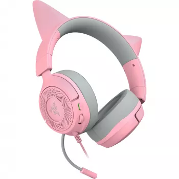 Headset Razer Kraken Kitty V3 X — bedraad, USB Type-A, over-ear, 20–28kHz, 1,3 m kabel, roze