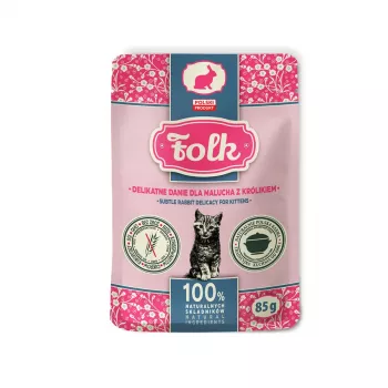 FOLK Kitten zachte konijnendelikatesse - natvoer voor katten - 85g