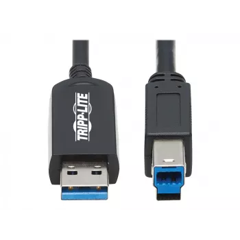 Eaton Tripp Lite Serie USB 3.2 Gen 1 Plenum-gecertificeerde glasvezel actieve kabel (AOC) - A/B M/M, zwart, 20 m - USB-kabel - USB Type-A (M) naar USB Type-B (M) - USB 3.2 Gen 1 - 20,0 m - P