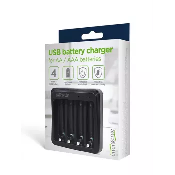 Batterijoplader Gembird BC-USB-03 USB-compatibel AA AAA zwart