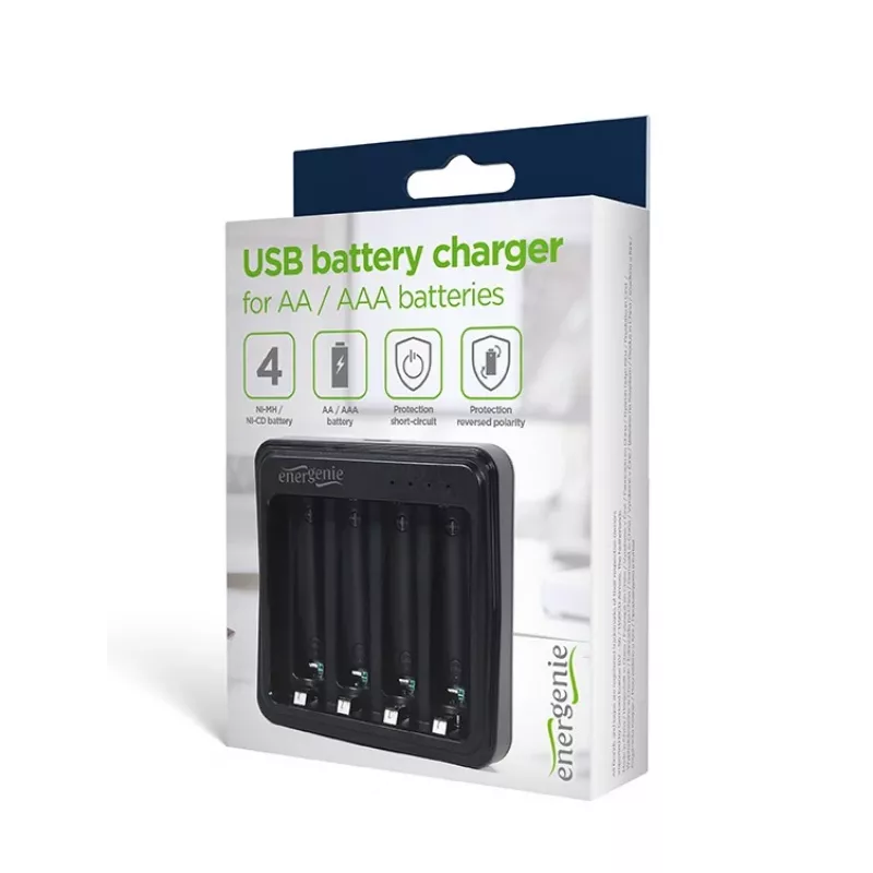 Batterijoplader Gembird BC-USB-03 USB-compatibel AA AAA zwart