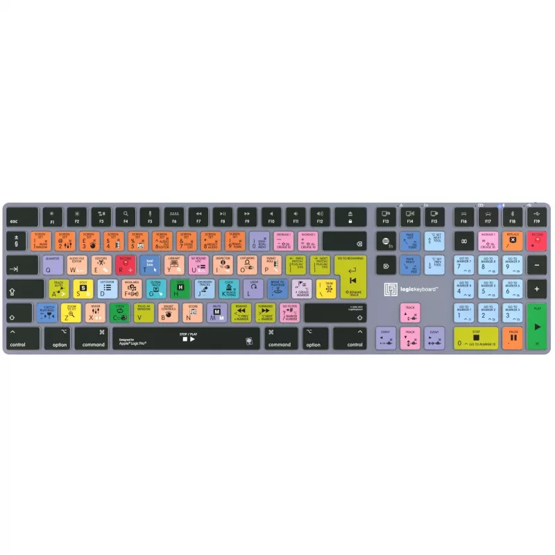 Toetsenbord LogicKeyboard Apple Logic Pro X2 Titan DE Mac — LKB-LOGXP2-TM-DE, Duitse indeling
