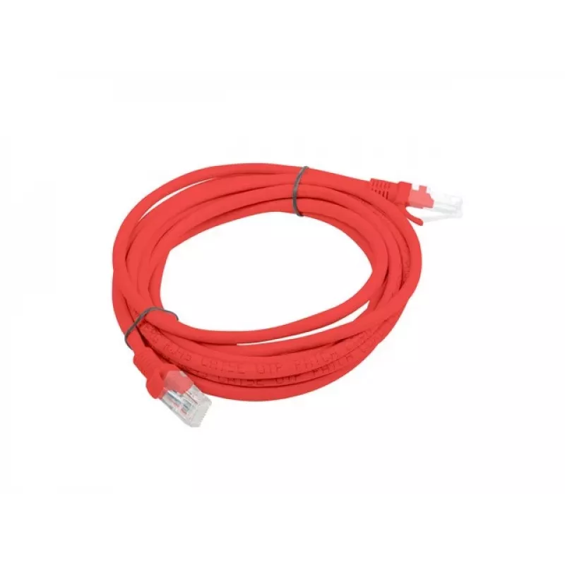 PATCHCORD Cat.6 UTP 3M rood FLUKE BESTANDEN LANBERG 10ER-PACK