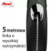 Rollijn Flexi Classic 5 m zwart voor middelgrote honden, snoer, max. belasting 20 kg, reflecterende elementen