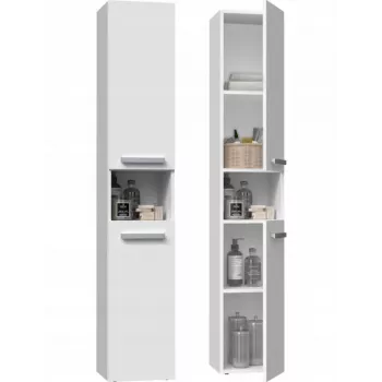Badkamer opbergkast top e shop NEL I BIEL, vrijstaand, 5 legplanken, 310×300×1740 mm, wit
