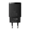 Indoor USB-snellader Baseus CCXJ-B01 – 2 poorten (USB-C PD 20W + USB-A QC3.0 18W), 100–240 V, zwart