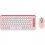 Logitech POP Icon Combo - toetsenbord-muisset - draadloos - Bluetooth LE - QWERTY - US International - rosé, off-white (920-013142)