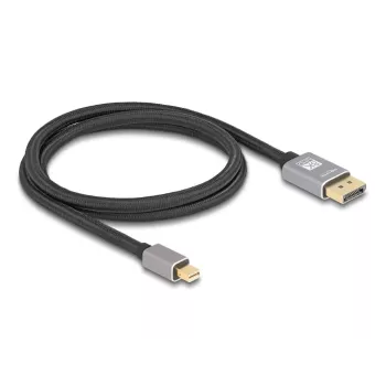 DeLOCK Mini DisplayPort naar DisplayPort-kabel 8K 60 Hz 1 m grijs metaal zonder vergrendeling