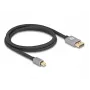 DeLOCK Mini DisplayPort naar DisplayPort-kabel 8K 60 Hz 1 m grijs metaal zonder vergrendeling