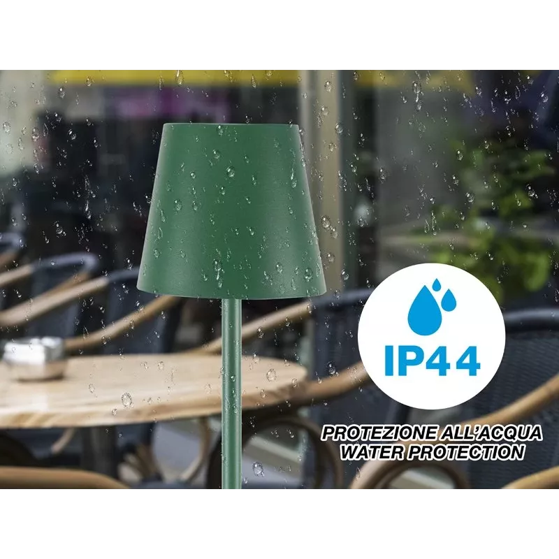 Beper P201UTP115 oplaadbare LED-tafellamp, 1,5 W, aanraakschakelaar, dimbaar, flesadapter van 33 mm, waterbestendig, groen