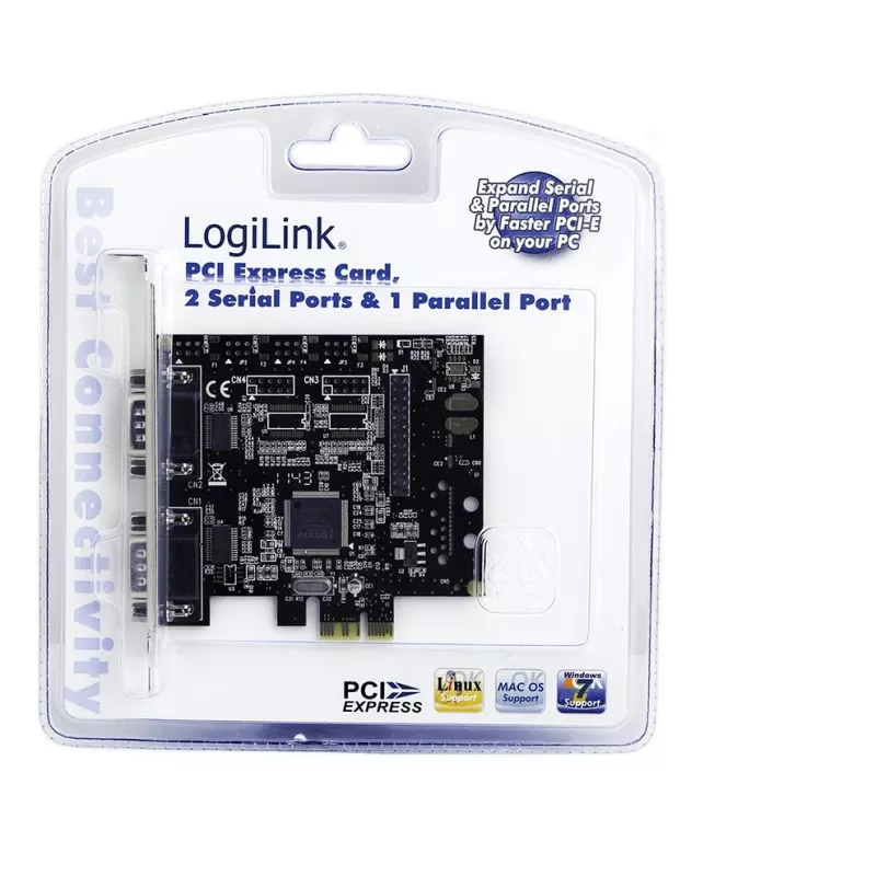 Interne PCIe-interfacekaart LOGILINK PC0033 met seriële en parallelle uitgangen, NetMOS-chipset