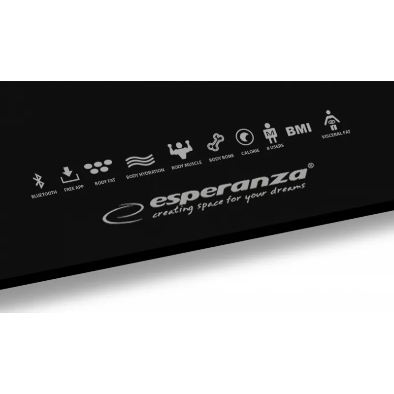 Esperanza EBS016K personenweegschaal elektronische personenweegschaal vierkant zwart